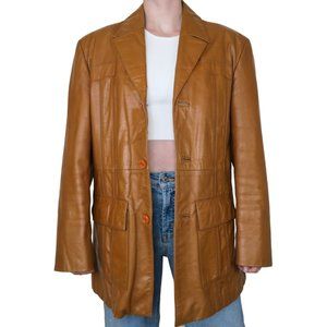 Vintage 70s Raffaelo Brown Leather Coat